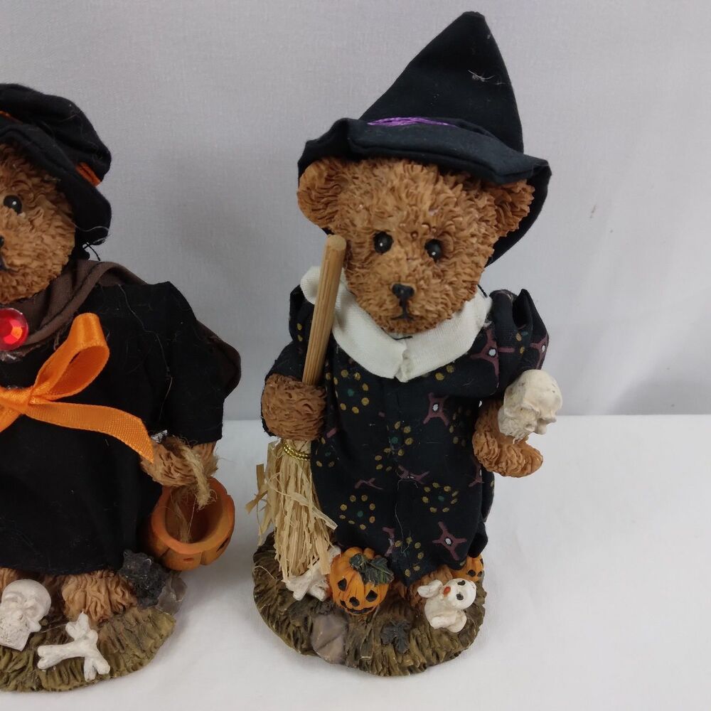 3 Halloween Bears Witch Wizard Costume Figurine Resin Figure Decor Cute - Picture 8 of 12